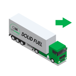 Solid fuel shipping truck